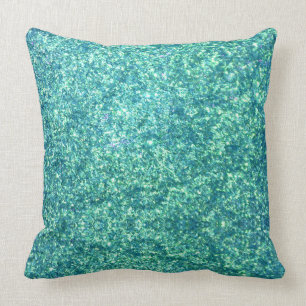 Almohada azul clara del purpurina