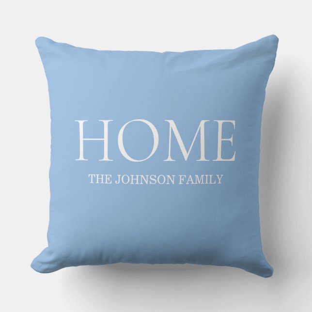 Almohada azul claro personalizada para el hogar fa (Anverso)
