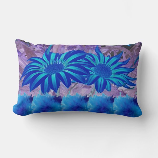 Almohada azul con flores  (Anverso)