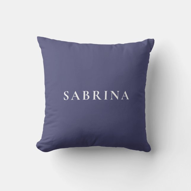 Almohada azul con nombre personalizado (Anverso)