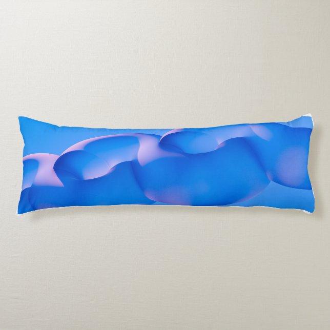 Almohada Azul con Patrón de Burbujas Abstracto Dec (Anverso)