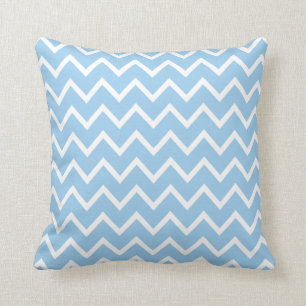 Almohada azul de Chevron del Cornflower grande
