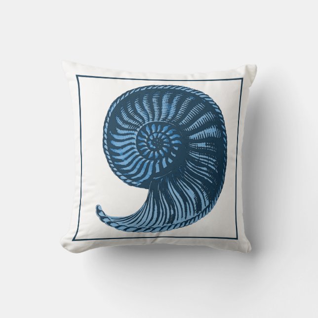 Almohada azul de conchas de época no 3 (Anverso)