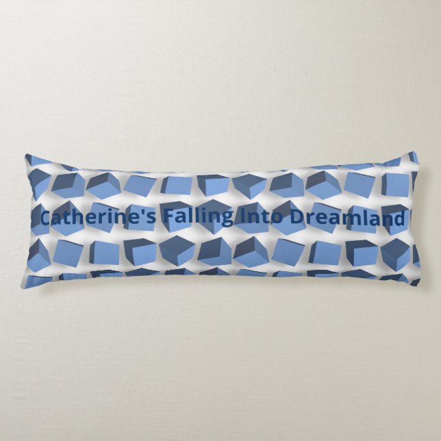 Almohada azul de cuerpo de cajas que caen (Anverso)