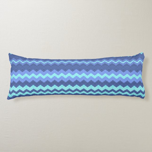 almohada azul de cuerpo de chevron (Anverso)
