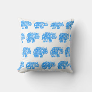 Almohada azul de elefante indio