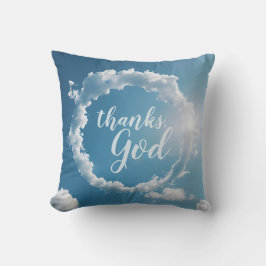 Almohada azul de fotografía de nubes de Dios graci