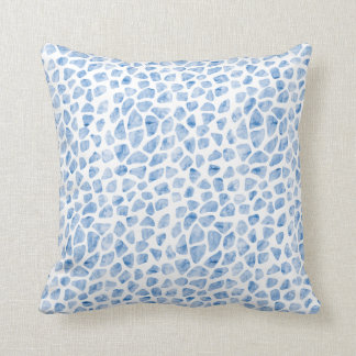 Almohada azul de la acuarela del estampado de
