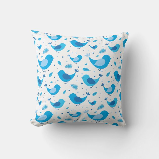 Almohada azul de la armonía de las aves (Anverso)