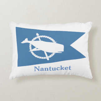 Almohada azul de la bandera de la ballena de