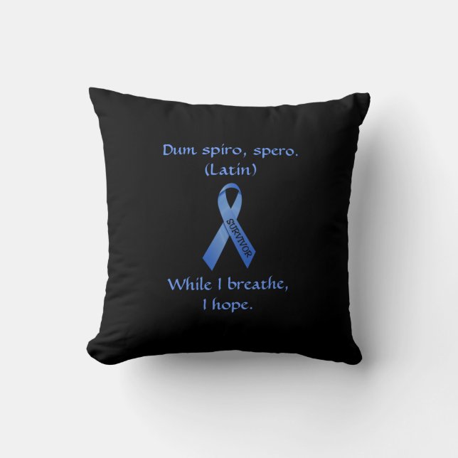 Almohada azul de la cinta del superviviente del (Anverso)