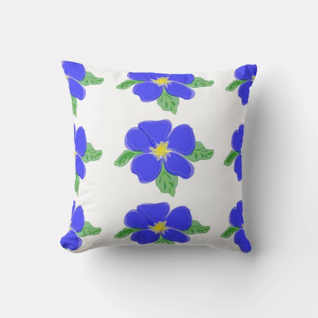 Almohada azul de la flor (Anverso)