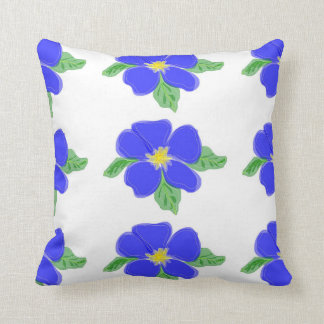 Almohada azul de la flor