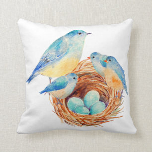 Almohada azul de la jerarquía de los polluelos de