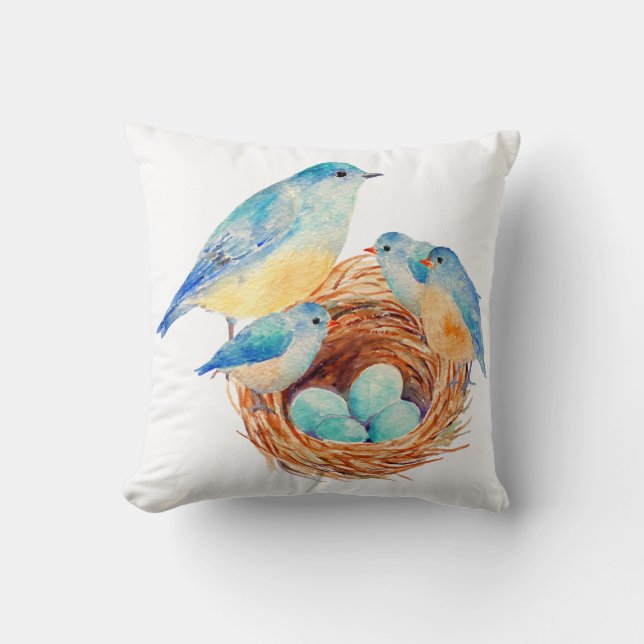 Almohada azul de la jerarquía de los polluelos del (Anverso)