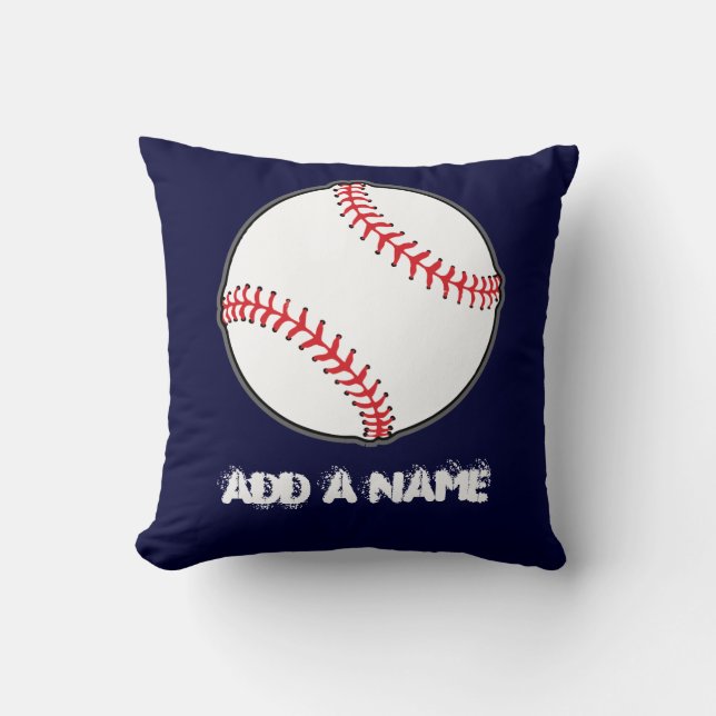 almohada azul de la marina de béisbol personalizad (Anverso)