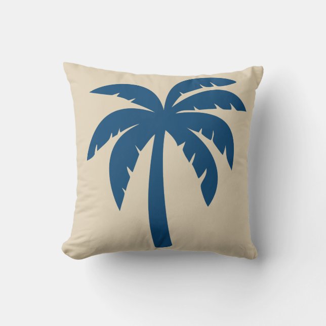 Almohada azul de la palmera (Anverso)