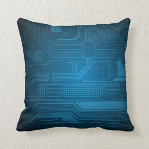 Almohada azul de la tecnología del código binari