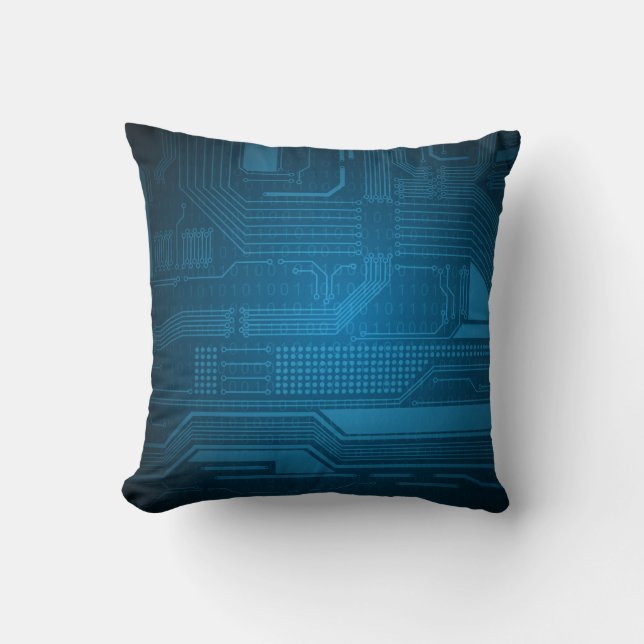 Almohada azul de la tecnología del código binario (Anverso)