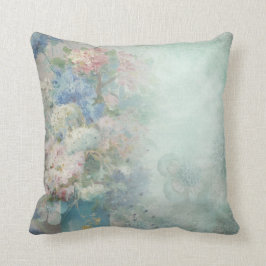 Almohada azul de las flores del vintage