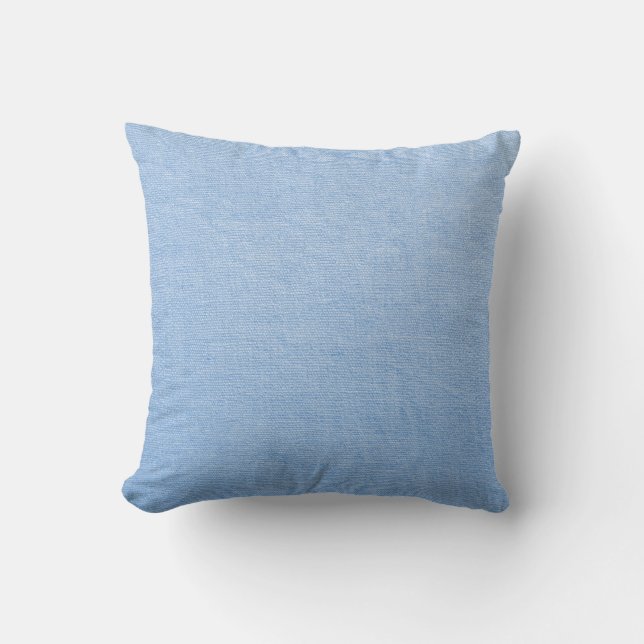 almohada azul de lino de buñuelo (Anverso)