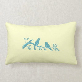Almohada azul de los pájaros