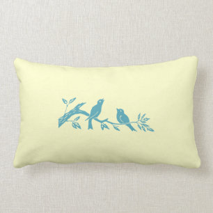 Almohada azul de los pájaros