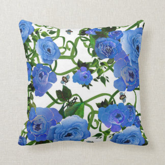 Almohada azul de los Peonies