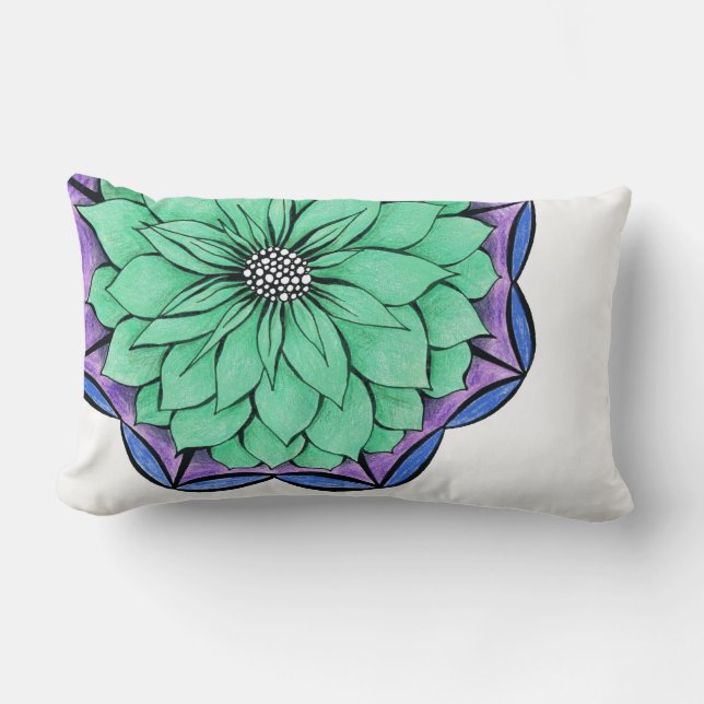 Almohada AZUL de Lubar del POINSETTIA (Anverso)