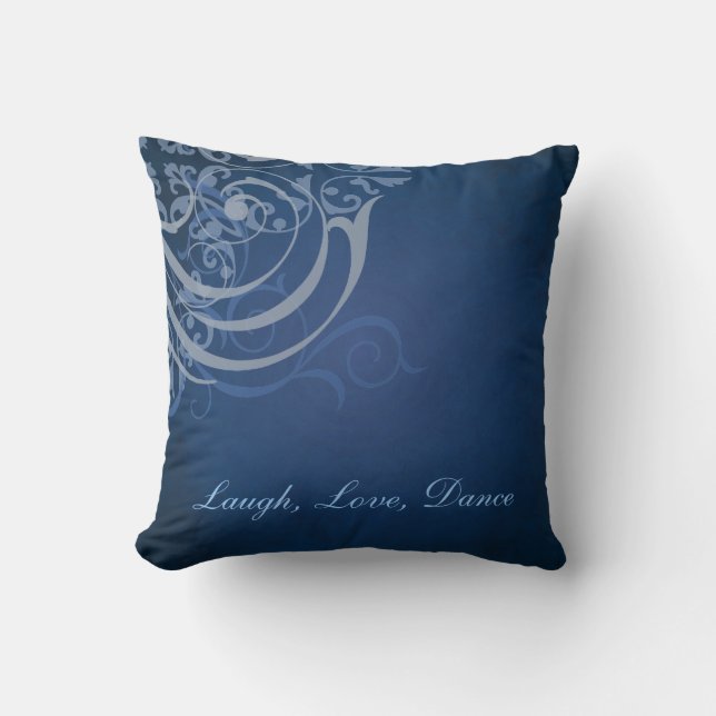 Almohada azul de Mojo de la voluta azul caprichosa (Anverso)