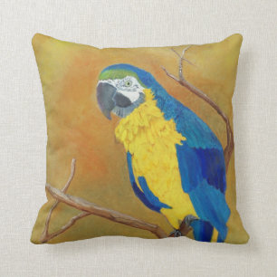 Almohada azul de MoJo del americano del loro