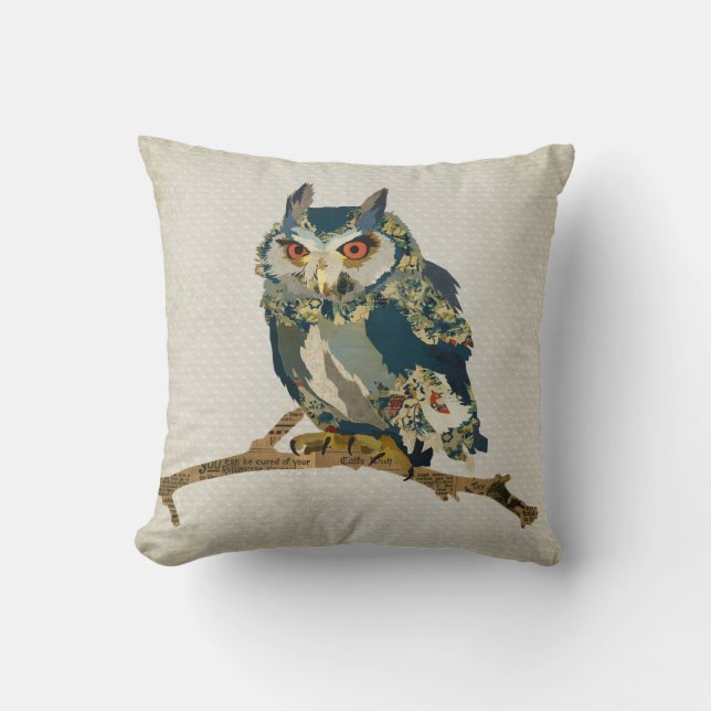 Almohada azul de Mojo del búho (Anverso)