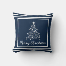 almohada azul de Navidad