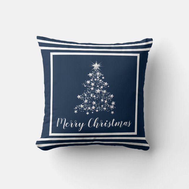 almohada azul de Navidad (Anverso)