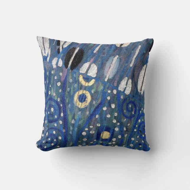 Almohada azul de Nouveau del arte de Klimt del oro (Anverso)