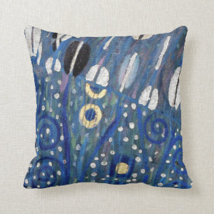 Almohada azul de Nouveau del arte de Klimt del oro
