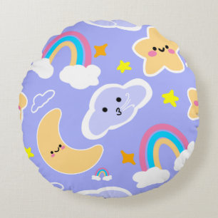 Almohada azul de tirar con patrón de nube de arcoí