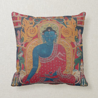 almohada azul de tiro Buda