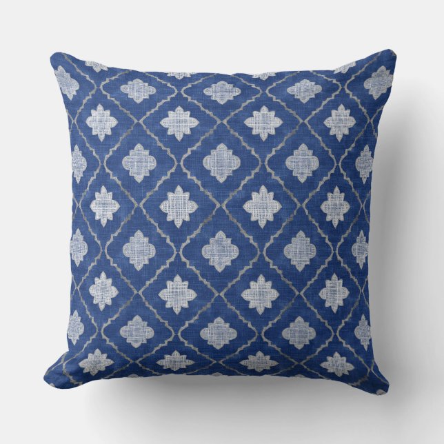 Almohada Azul Decorativa (Anverso)