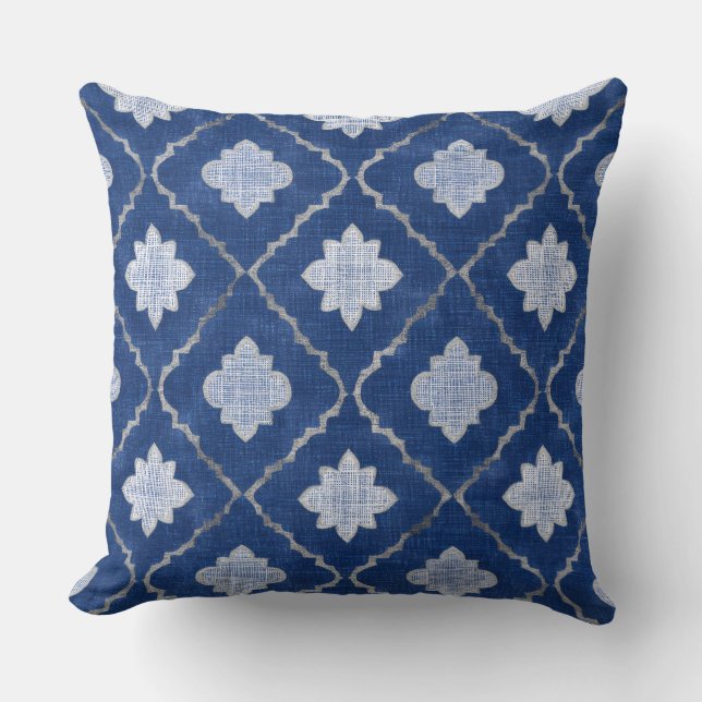 Almohada Azul Decorativa (Anverso)