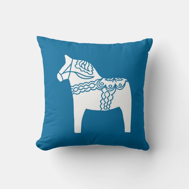 Almohada azul del caballo de Dala (Anverso)