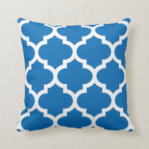 Almohada azul del deslumbramiento Quatrefoil
