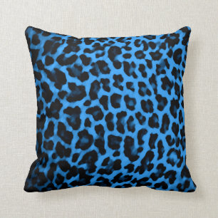 Almohada azul del estampado leopardo