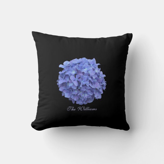 Almohada azul del flor de la flor del Hydrangea (Anverso)