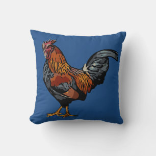 Almohada azul del gallo
