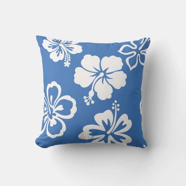 Almohada azul del hibisco (Anverso)