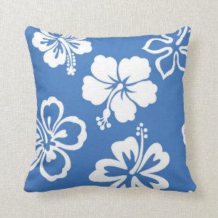 Almohada azul del hibisco
