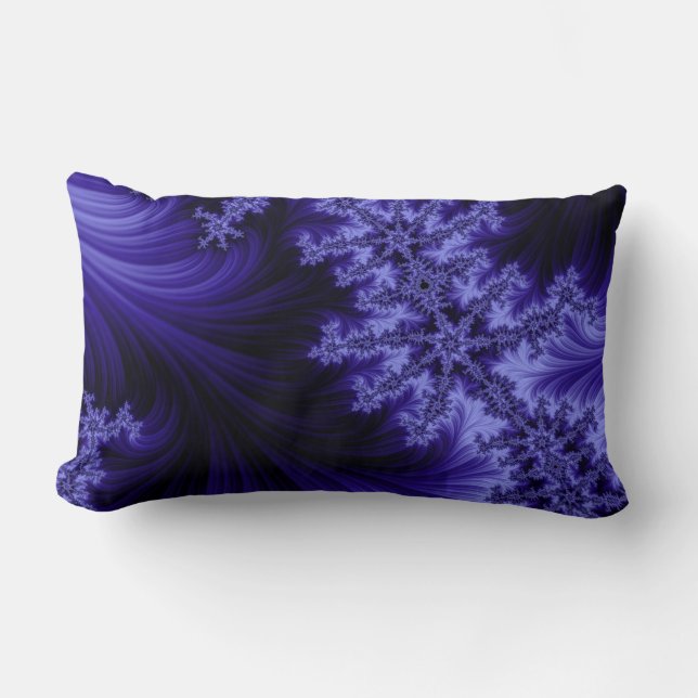 Almohada azul del Lumbar del fractal (Anverso)