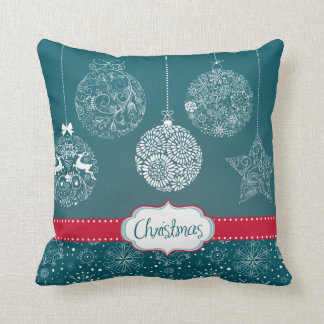 Almohada azul del ornamento del navidad del KRW
