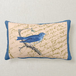 Almohada azul del pájaro